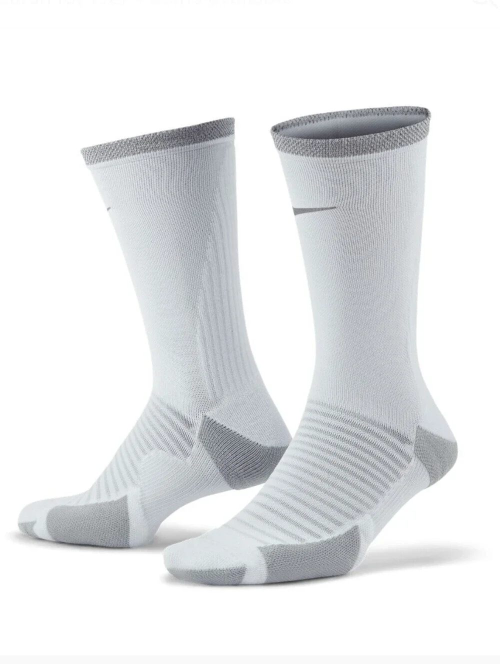 Bundle Nike Spark Cushioned Crew Running White/Reflective Silver Socks (2 Pair)